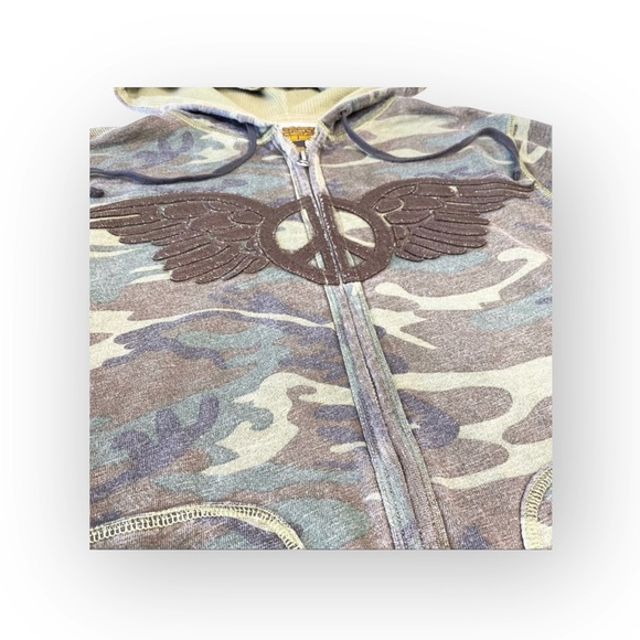 VHTF: new Lucky Brand シ Embroidered Winged Peace Sign Zip Hoodie Sweatshirt シ S - Picture 12 of 16